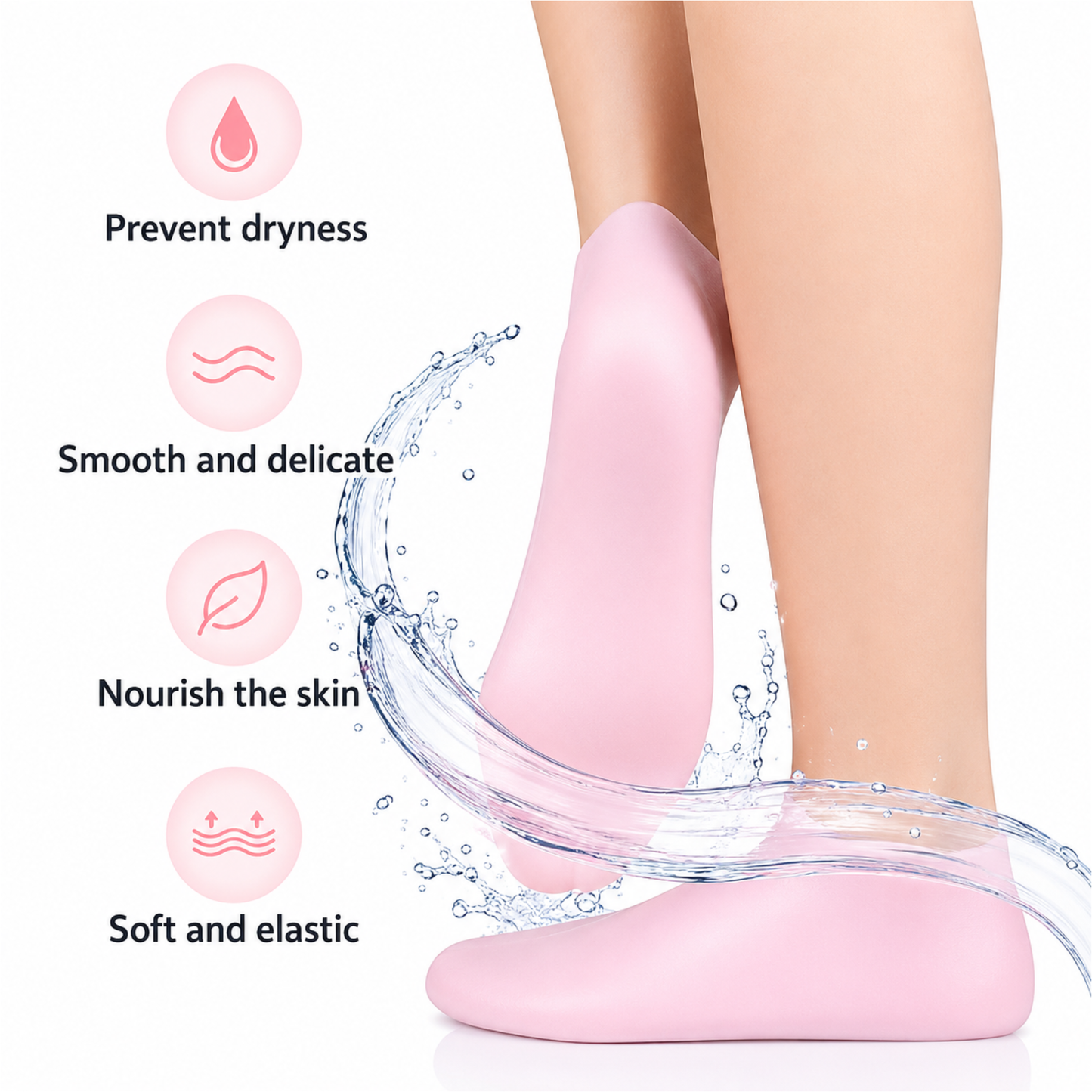 Elastic Silicone Moisturizing Foot Socks for Dry